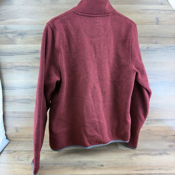 LL Bean Size M Pullover  Slightly Fitted Heather Red 1/4 Snap Fleece Men… - Picture 4 of 10
